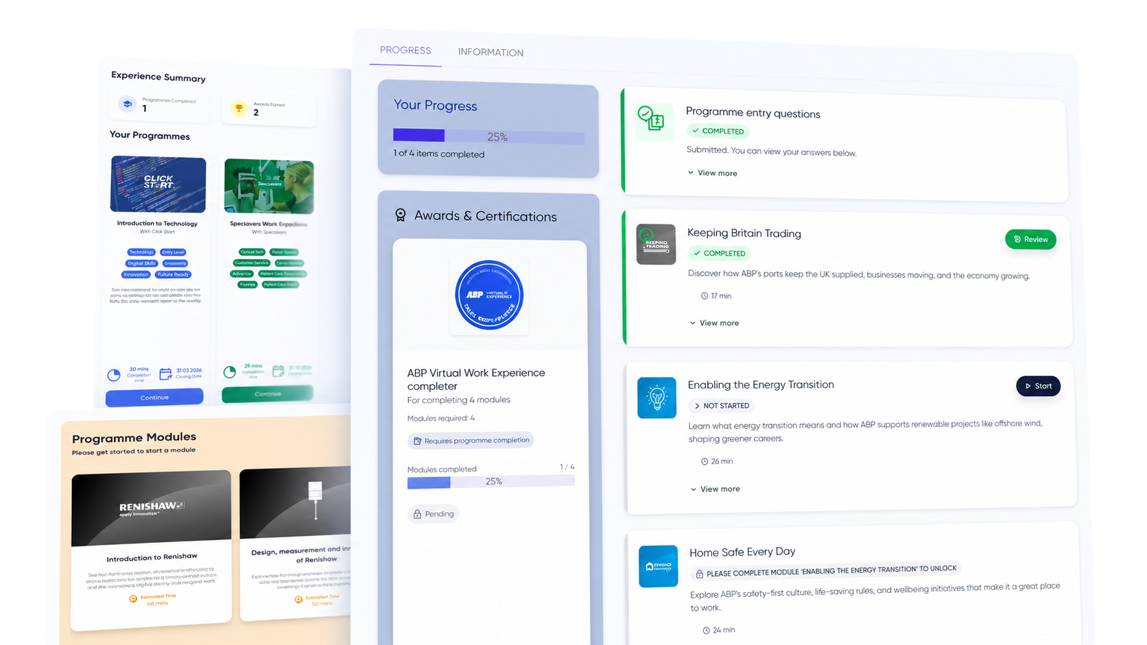 Immersive Work Experience Platform dashboard